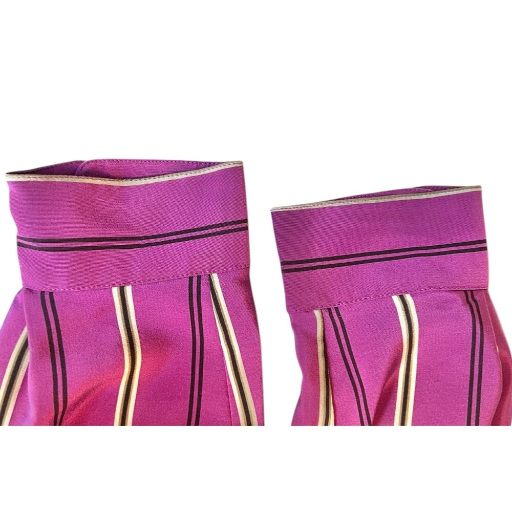 Austin Reed Womens size 14 Petite Shirt Silk Purple Striped Long Sleeve 1990s - Picture 12 of 12
